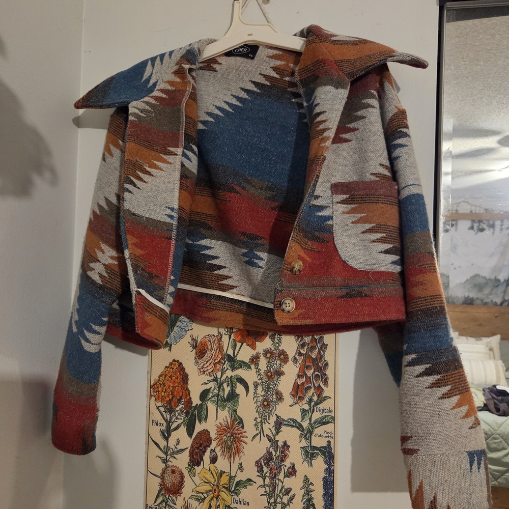 {Cider} Aztec Cropped Jacket